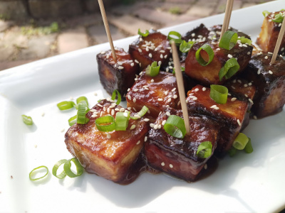 Pan Fried Sesame Paneer with Gopi Paneer